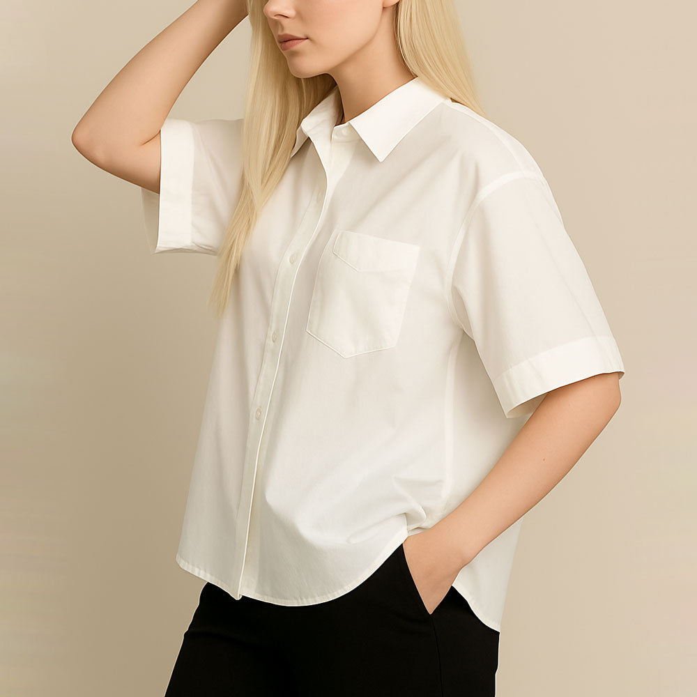 Chemise d'été Blanche Coupe Ample