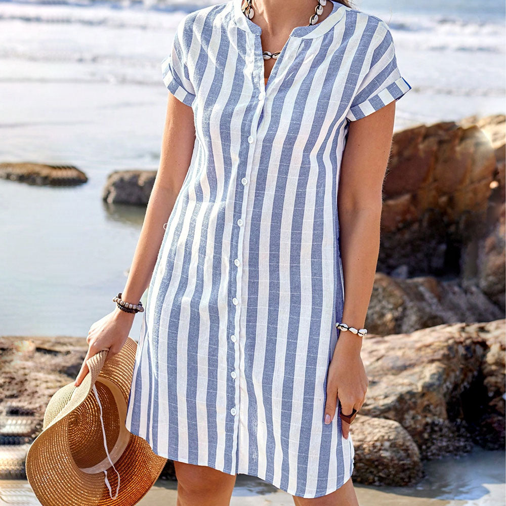 Robe Chemise d'Été à Rayures