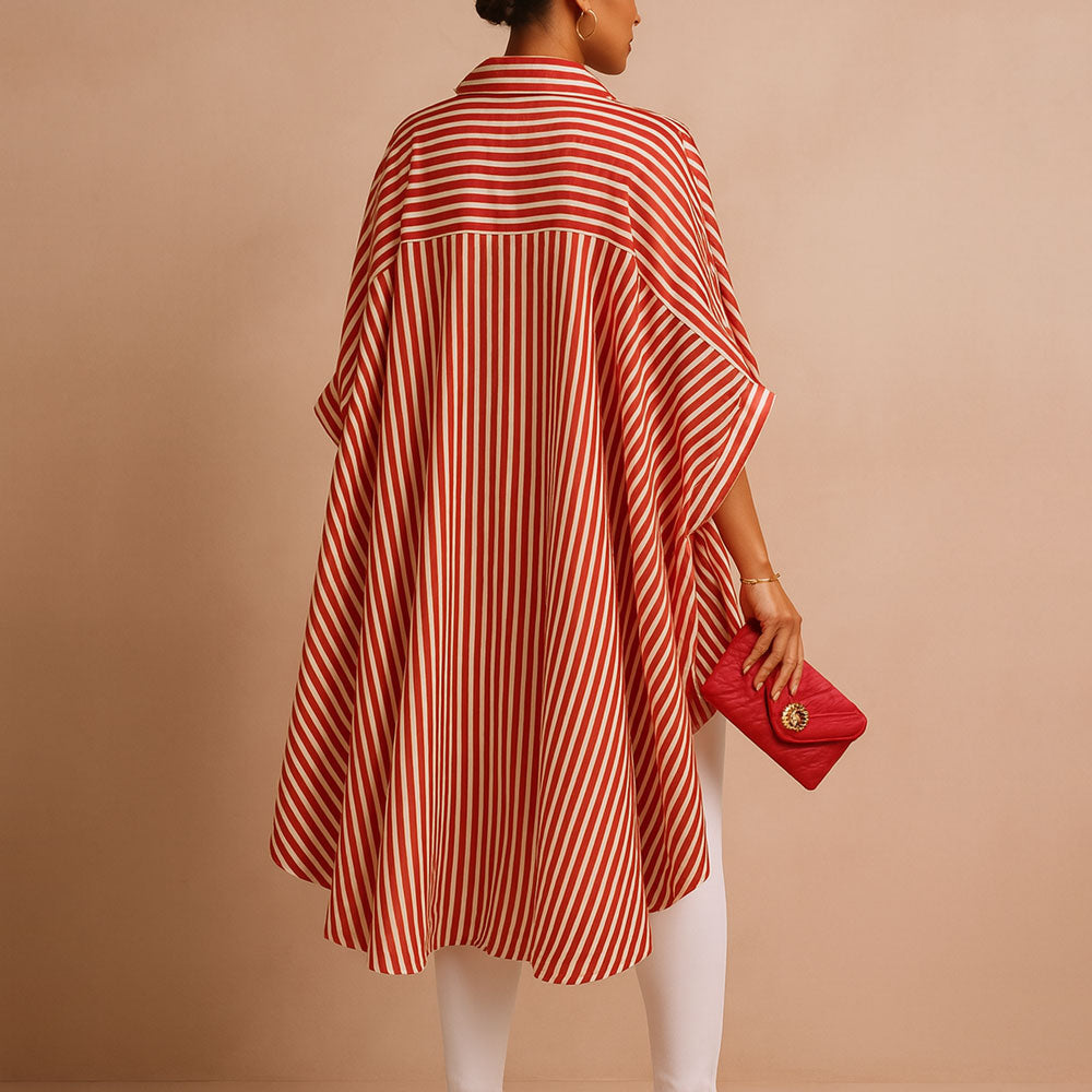 Chemise longue oversize rayée