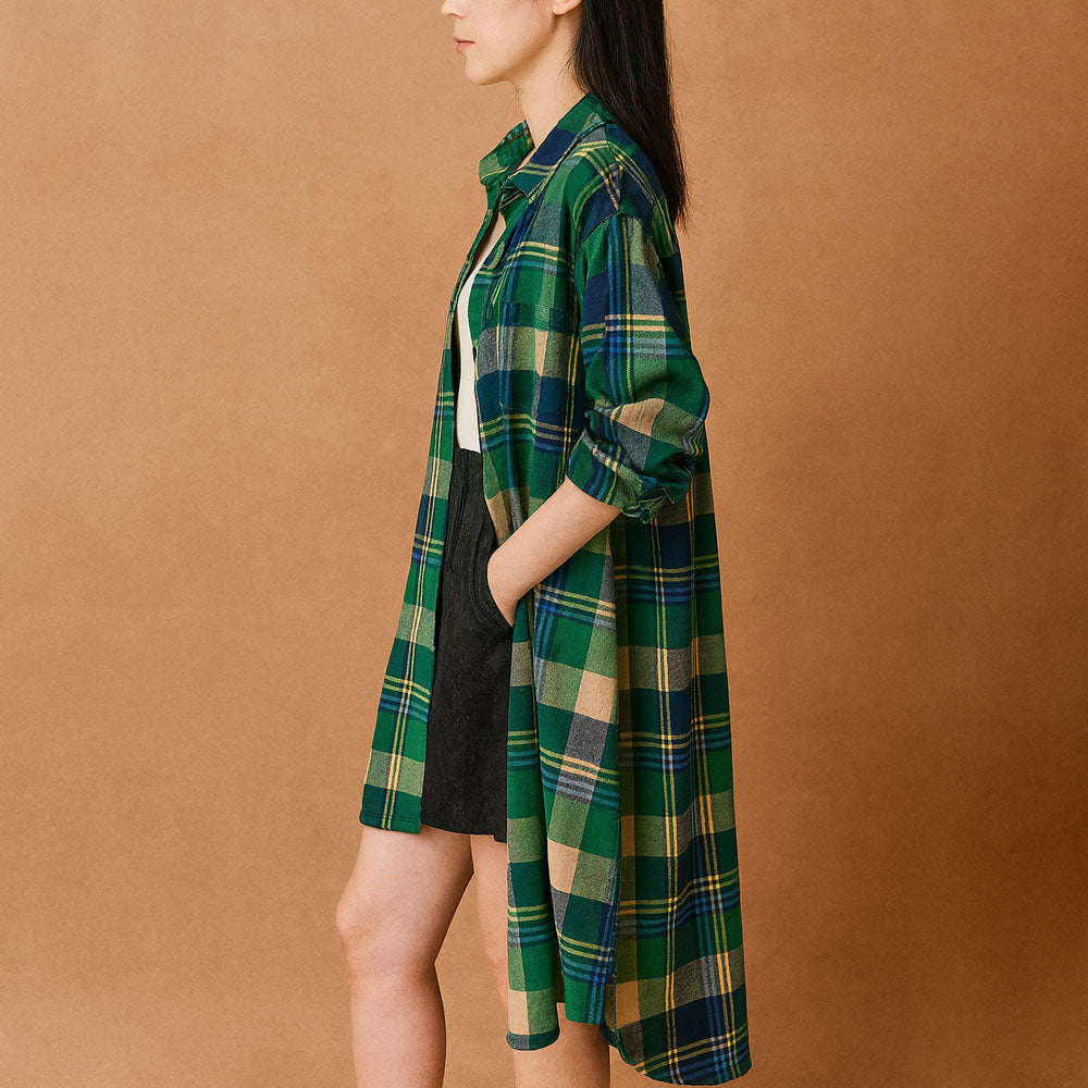 Chemise Longue à Carreaux