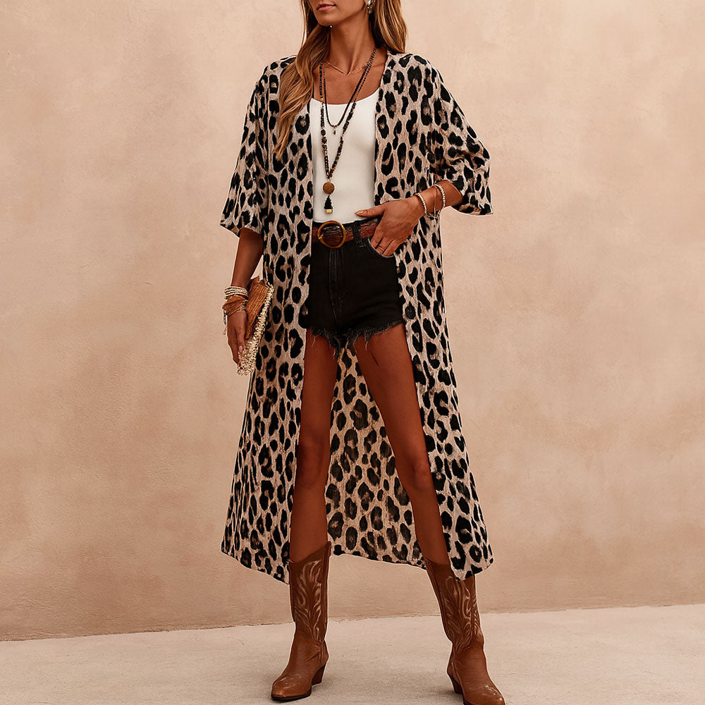 Chemise Longue Léopard Légère