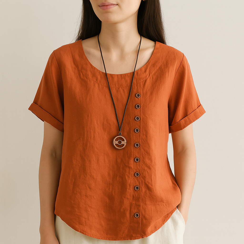 Blouse en lin boutonnée