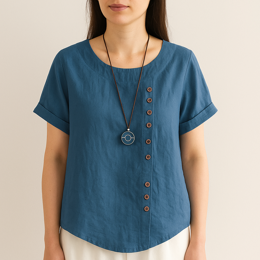 Blouse en lin boutonnée