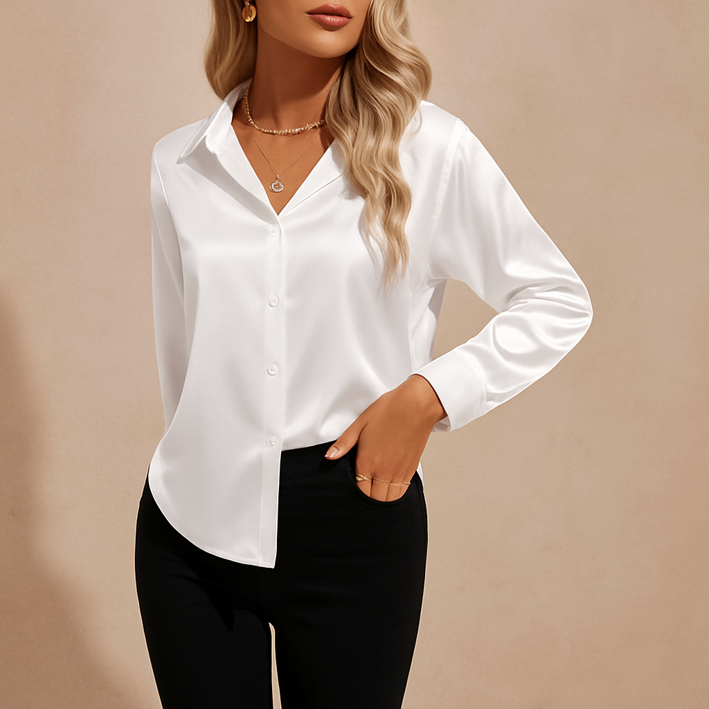 Chemise blanche satinée