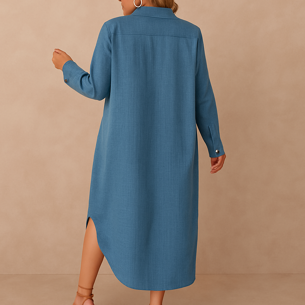 Chemise longue fluide et minimaliste