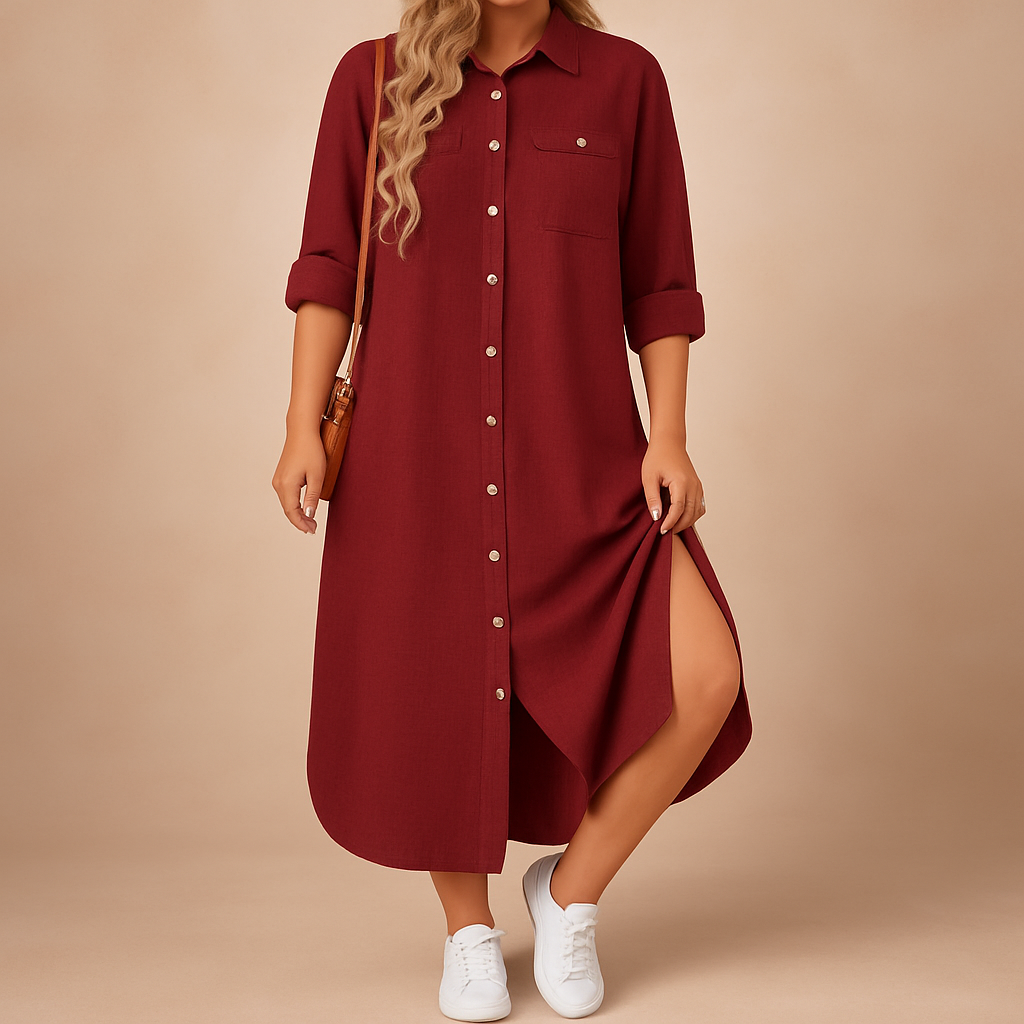 Chemise longue fluide et minimaliste