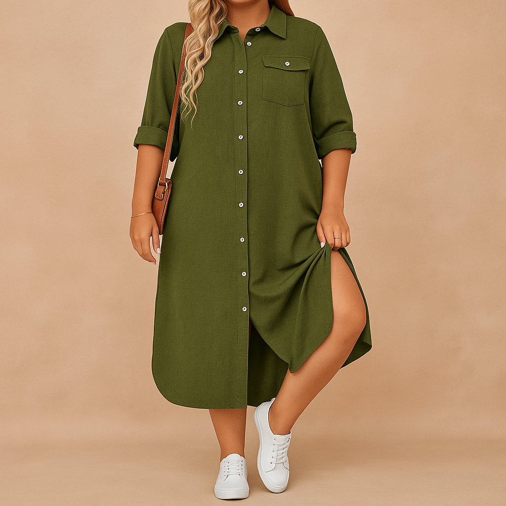 Chemise longue fluide et minimaliste