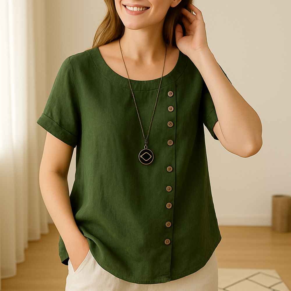 Blouse en lin boutonnée