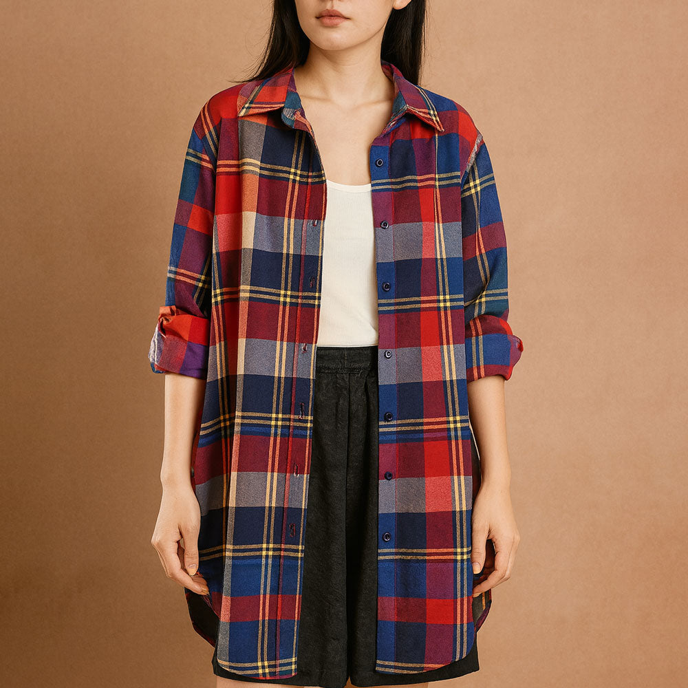 Chemise Longue à Carreaux