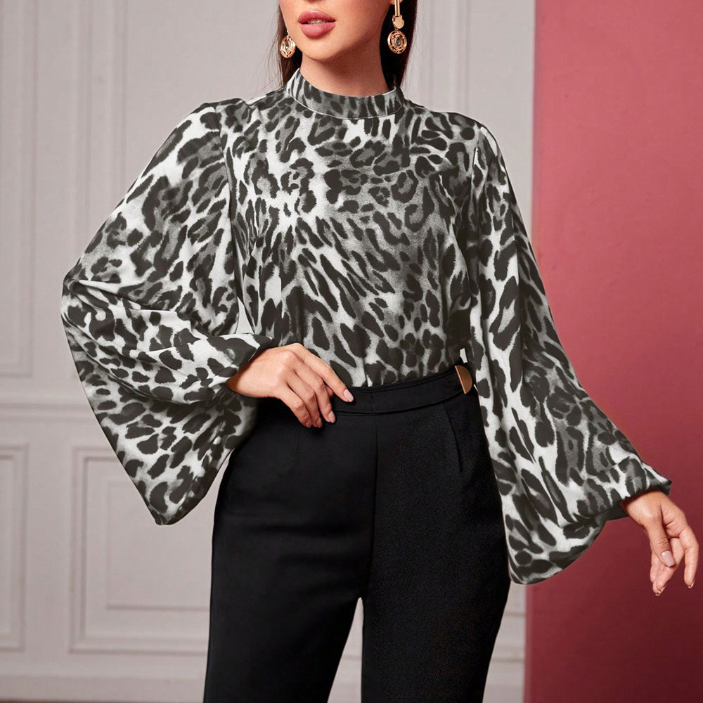 Chemisier Oversize à Motif Léopard