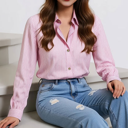 Chemise Rayée Coupe Droite