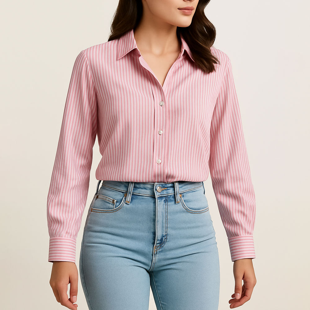 Chemise Rayée Coupe Droite