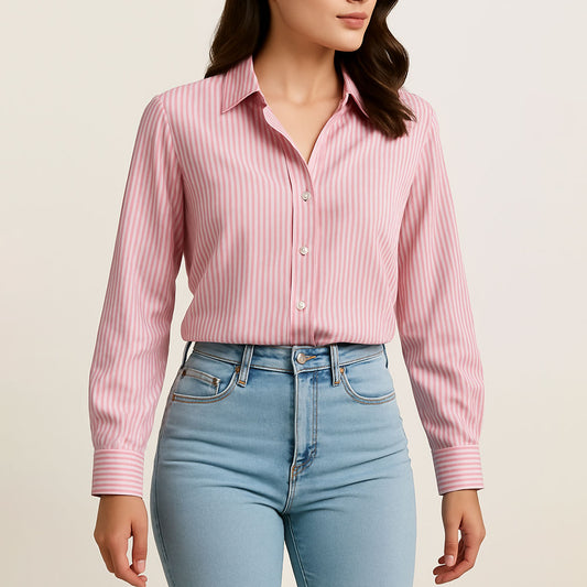Chemise Rayée Coupe Droite