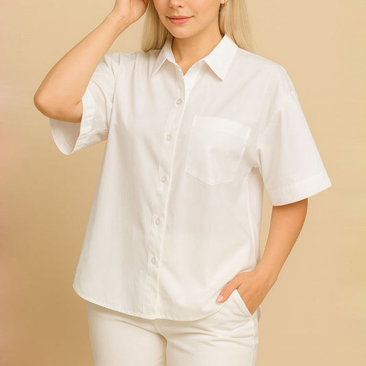 Chemise d'été Blanche Coupe Ample