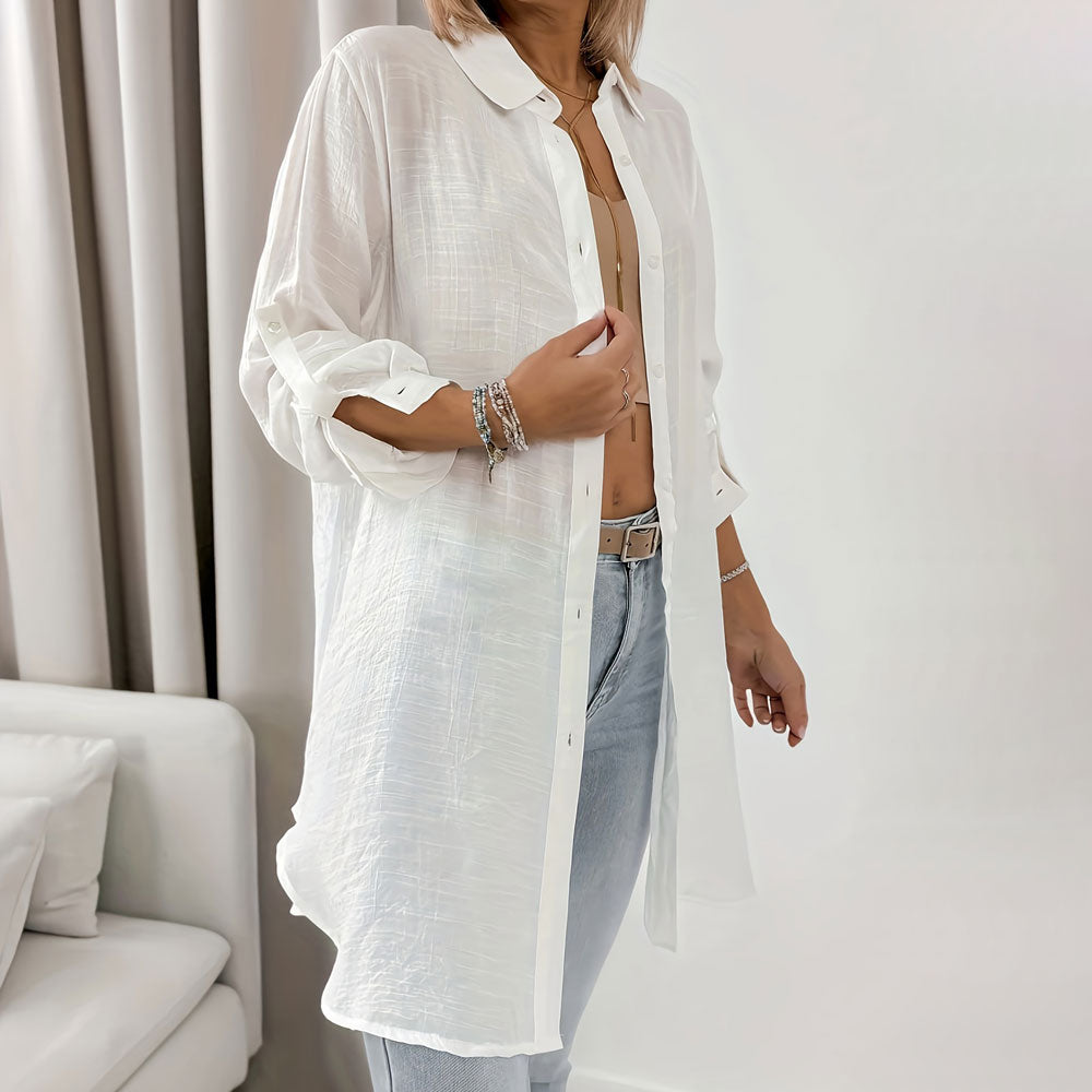 Chemise blanche longue - légère et fluide