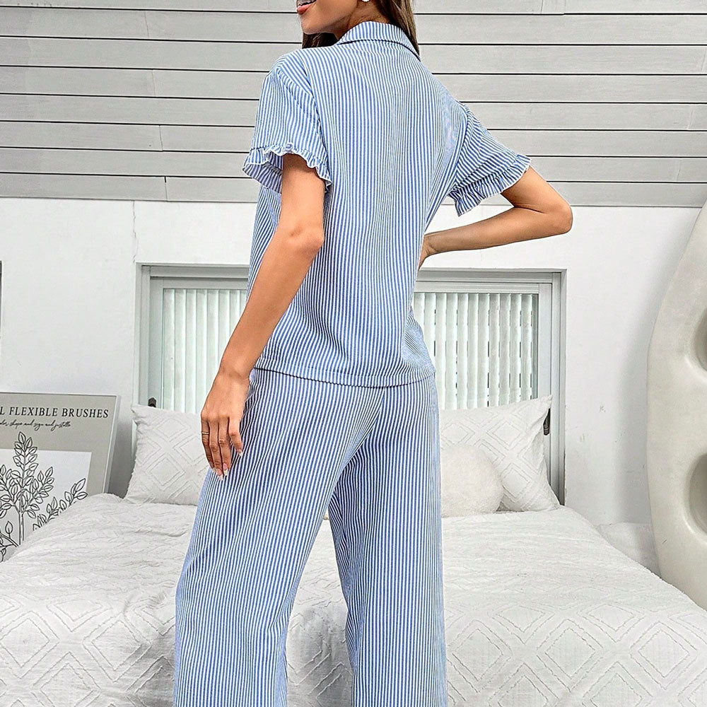 Ensemble Chemise de Nuit & Pantalon Rayé