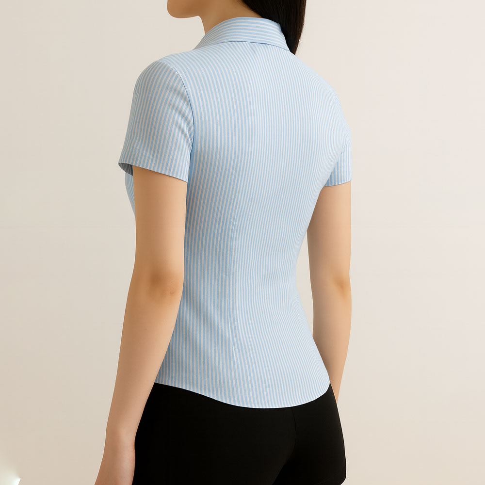 Chemise Rayée à Manches Courtes
