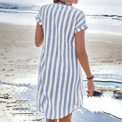 Robe Chemise d'Été à Rayures