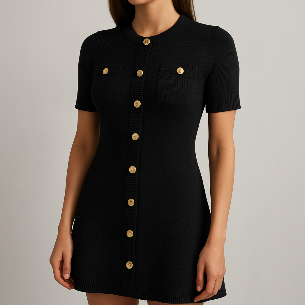 Robe chemise en maille chic
