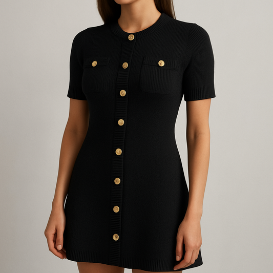 Robe chemise en maille chic