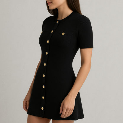 Robe chemise en maille chic