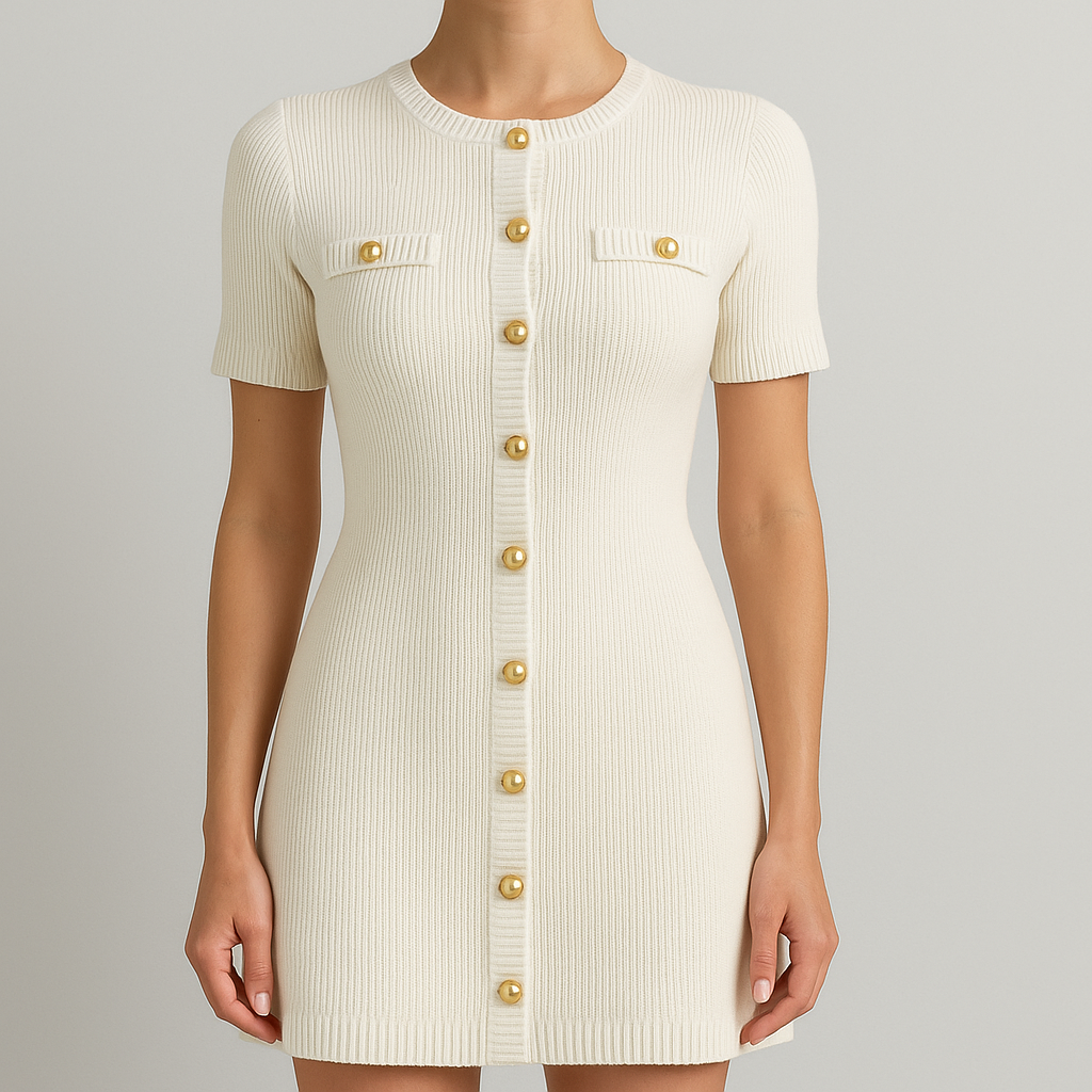 Robe chemise en maille chic