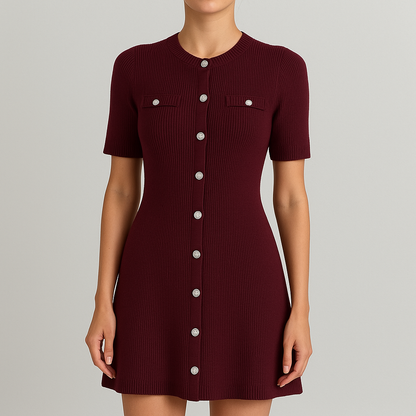Robe chemise en maille chic