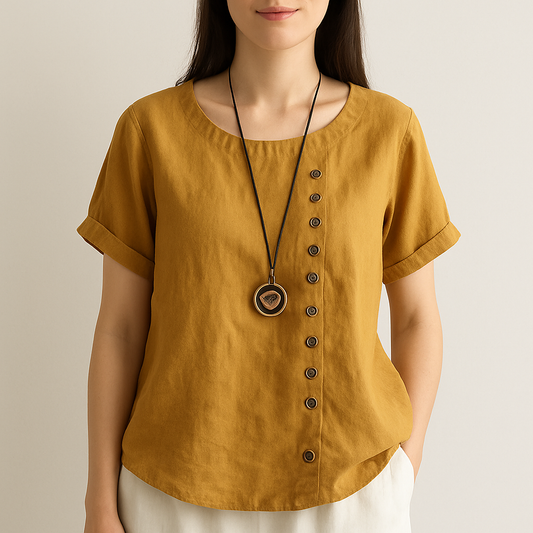 Blouse en lin boutonnée