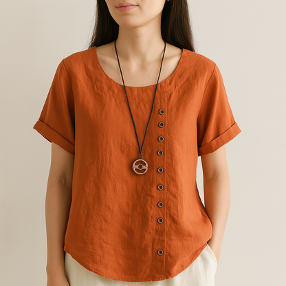 Blouse en lin boutonnée
