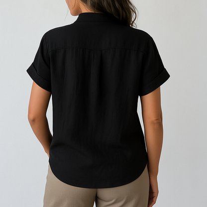 Chemise noire à manches courtes