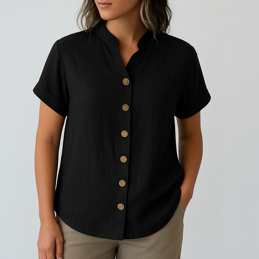 Chemise noire à manches courtes
