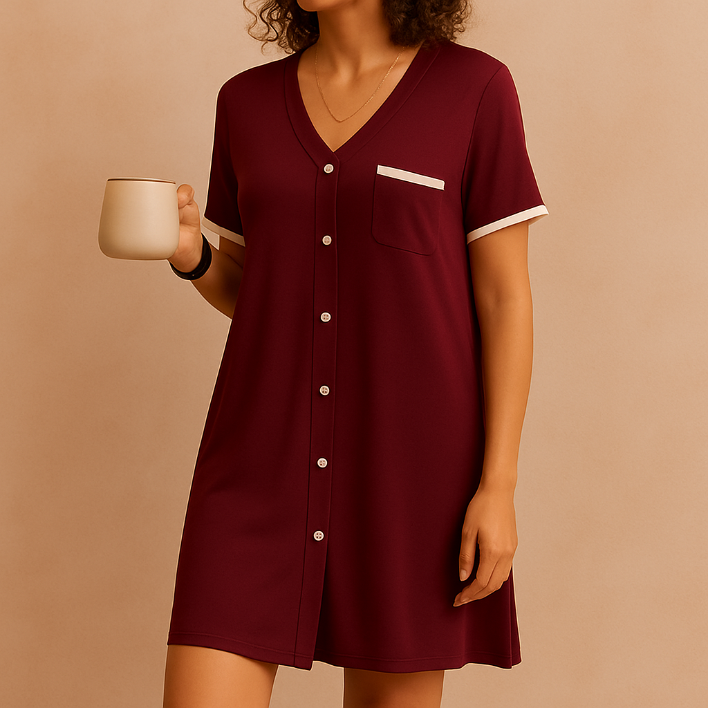 Chemise de Nuit Boutonnée Ultra-Confort