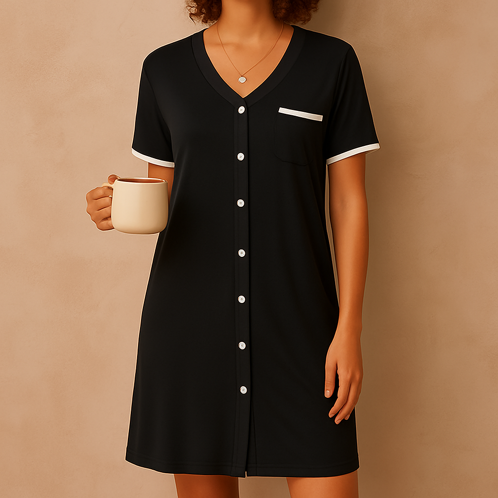 Chemise de Nuit Boutonnée Ultra-Confort