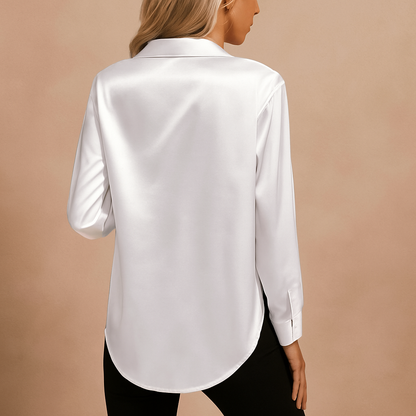 Chemise blanche satinée