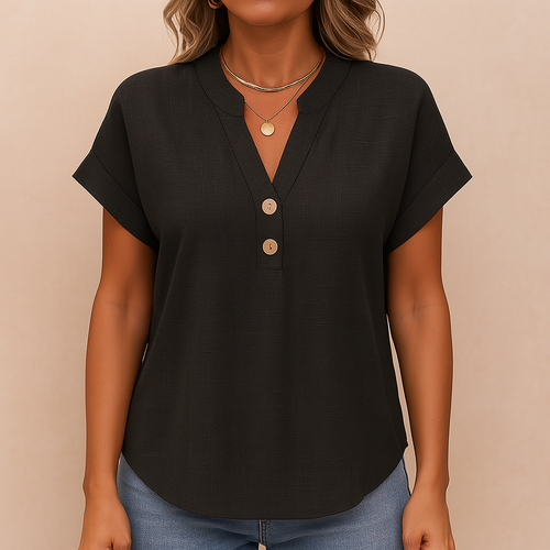 Blouse Noire à Col V
