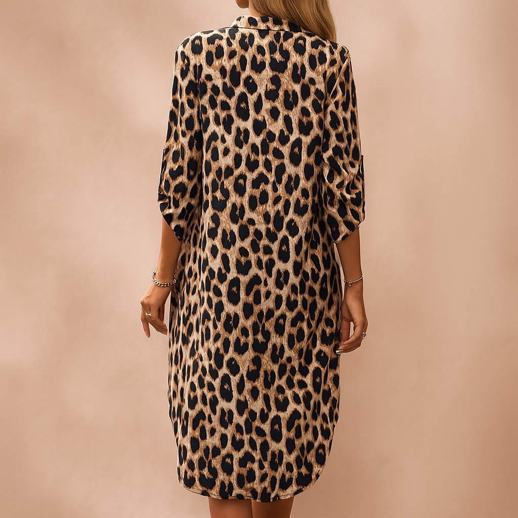 Robe chemise léopard élégante