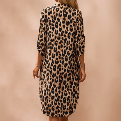 Robe chemise léopard élégante