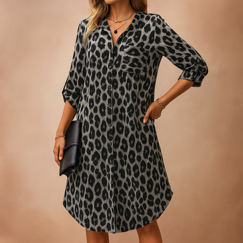 Robe chemise léopard élégante