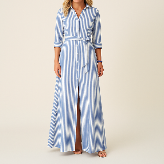 Robe chemise rayée élégante et confortable