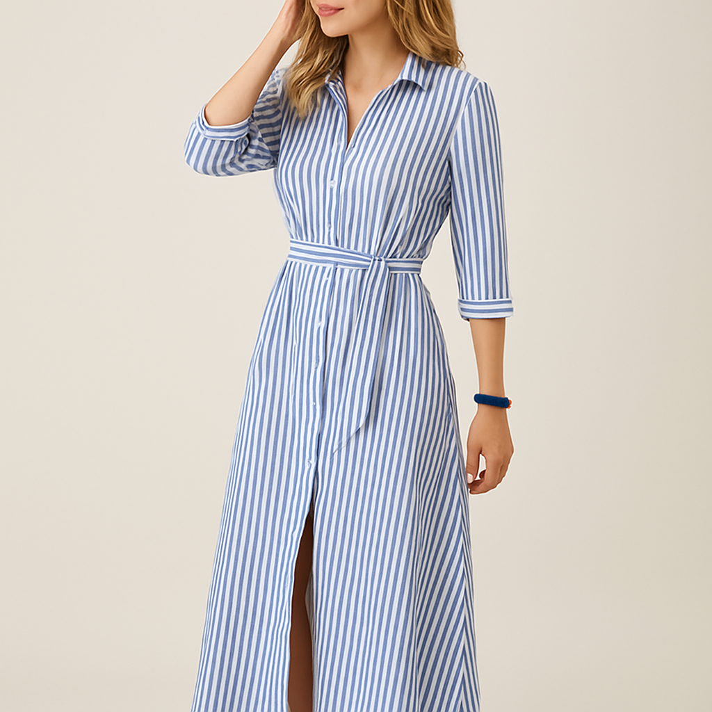 Robe chemise rayée élégante et confortable