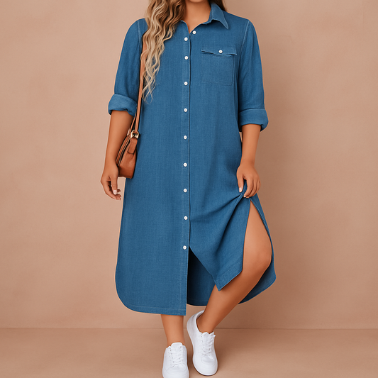 Chemise longue fluide et minimaliste