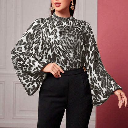 Chemisier Oversize à Motif Léopard