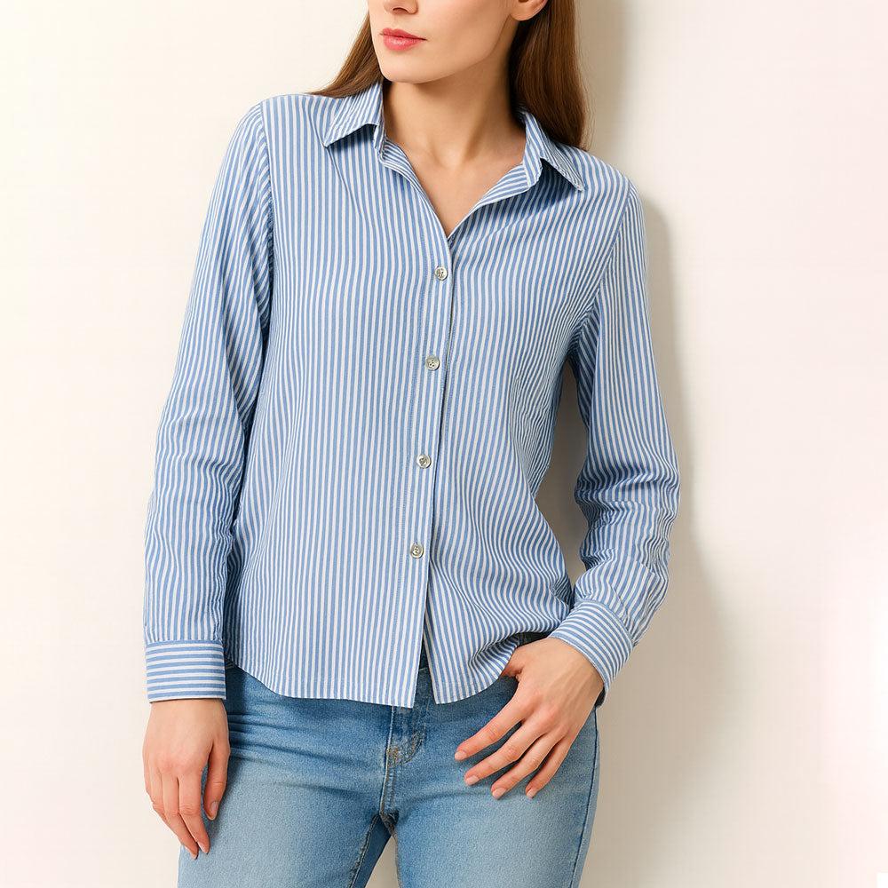Chemise Rayée Coupe Droite