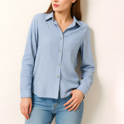 Chemise Rayée Coupe Droite